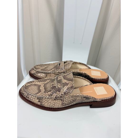 Dolce Vita Havan Loafer Sand Snake Embossed Mules Size 8.5 - Picture 4 of 7